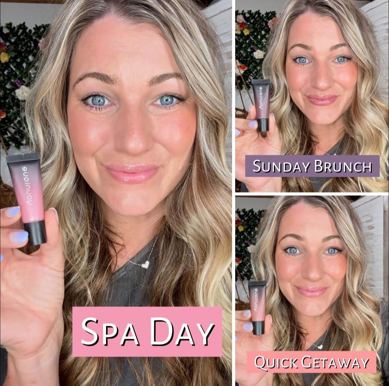 Younique Bare.you Lippenbalsam auf den Lippen aufgetragen 