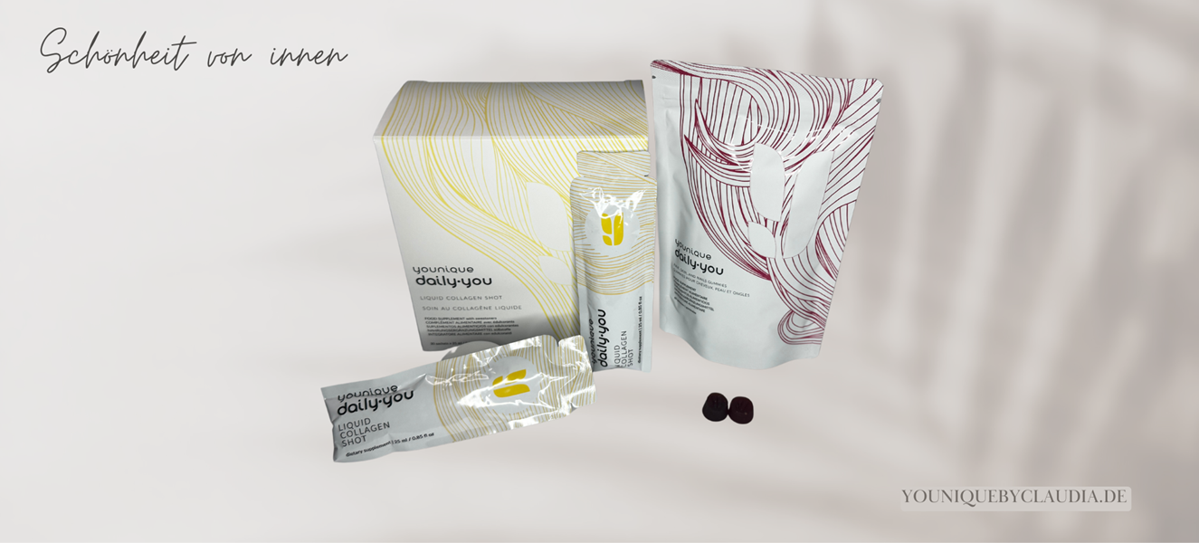Younique Nährstoffe wie Kollagen und Biothin Gummies