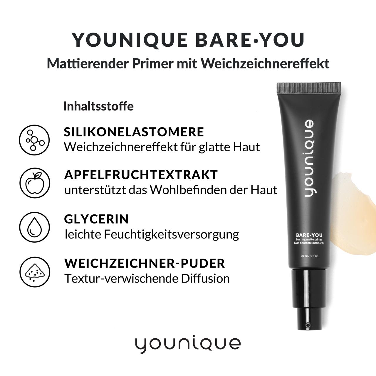 Younique BareYou mattierender Primer mit Weichzeichnereffekt Inhaltsstoffe Vorteile