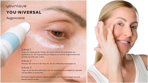 Younique Youniversal Augencreme mit Applikator Anwendung 1