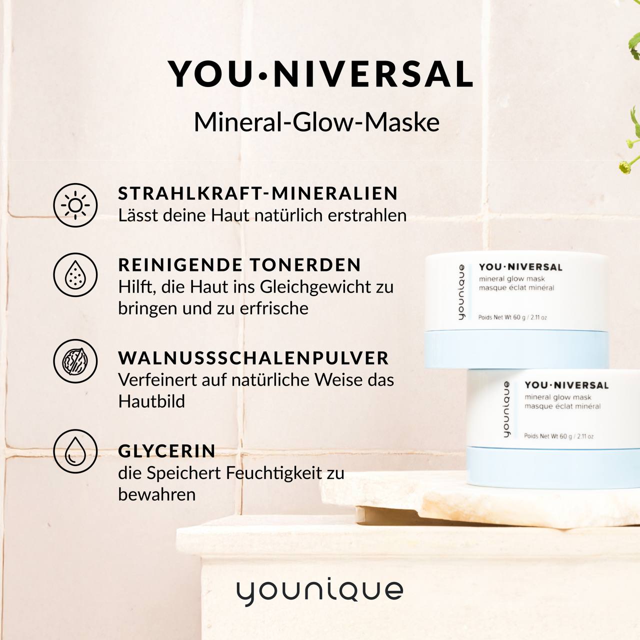 Younique Youniversal Mineral Glow Maske Inhaltsstoffe